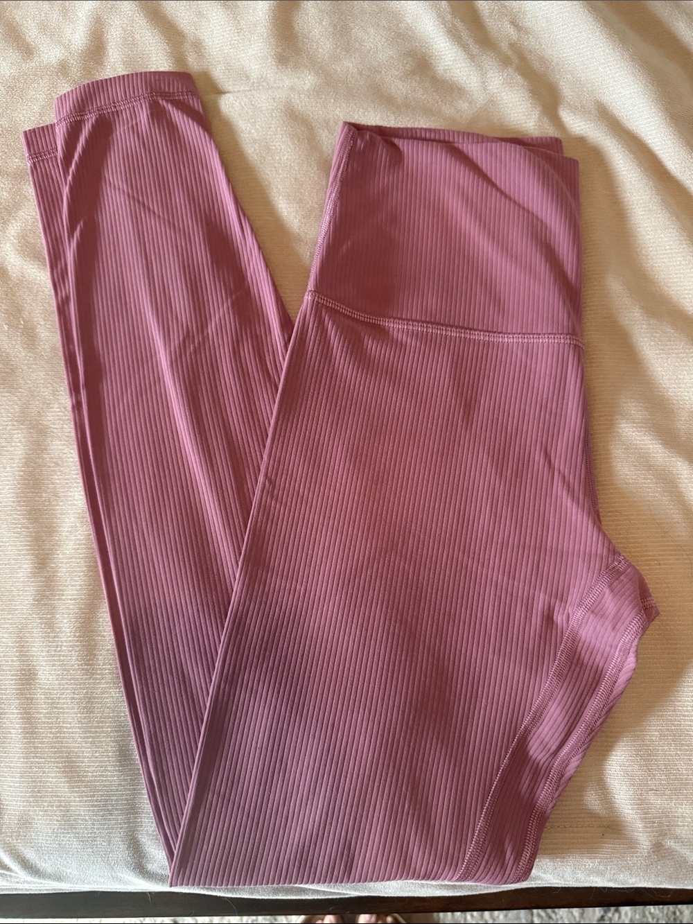 lululemon athletica Ribbed High-Waist Leggings in Dusty Rose